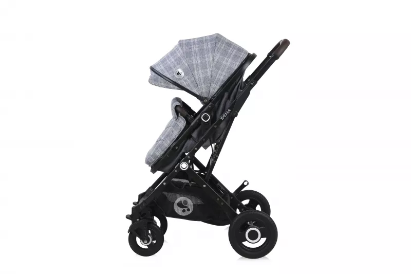 Carucior Set, Sena, landou transformabil, cos auto inclus, cadru din aluminiu, Grey Squared 7