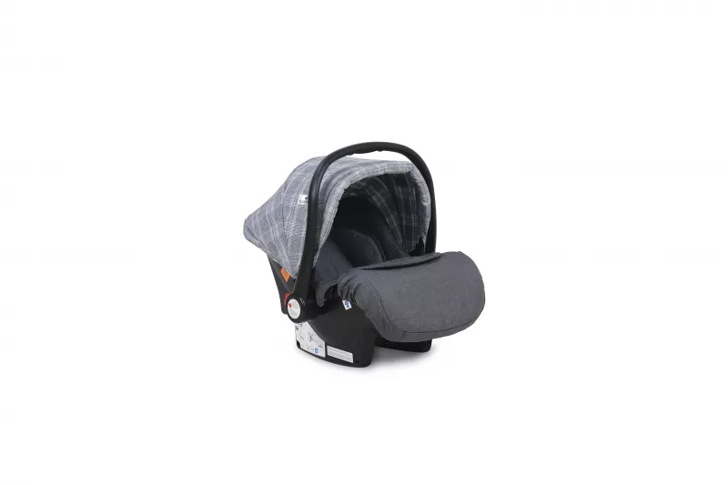 Carucior Set, Sena, landou transformabil, cos auto inclus, cadru din aluminiu, Grey Squared 9