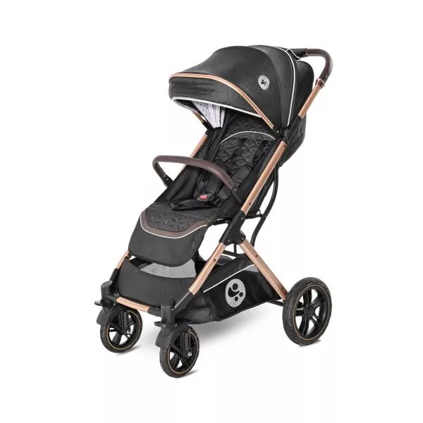 Carucior set, Storm, de la 0 luni pana la 4 ani, maxim 22 kg, cos auto inclus, cadru din aluminiu, Luxe Black 2