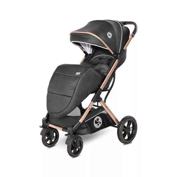 Carucior set, Storm, de la 0 luni pana la 4 ani, maxim 22 kg, cos auto inclus, cadru din aluminiu, Luxe Black 3