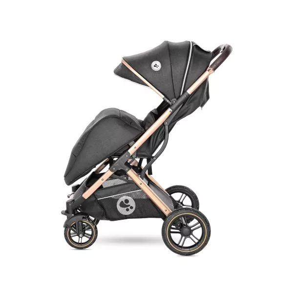 Carucior set, Storm, de la 0 luni pana la 4 ani, maxim 22 kg, cos auto inclus, cadru din aluminiu, Luxe Black 4