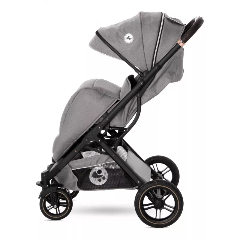 Carucior set, Storm, de la 0 luni pana la 4 ani, maxim 22 kg, cos auto inclus, cadru din aluminiu, Gri Opaline 4