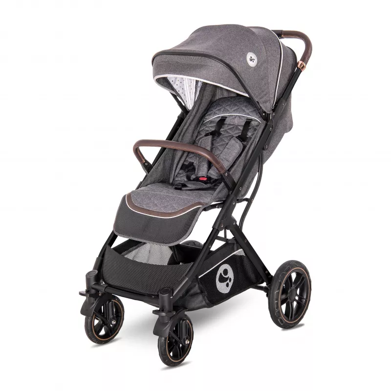 Carucior set, Storm, de la 0 luni pana la 4 ani, maxim 22 kg, cos auto inclus, cadru din aluminiu, Gri Steel 2