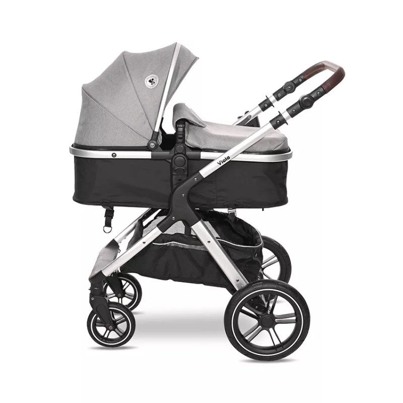 Carucior Set Viola, cos auto inclus, set adaptori inclus, pana la 22 kg, Opaline Grey 3