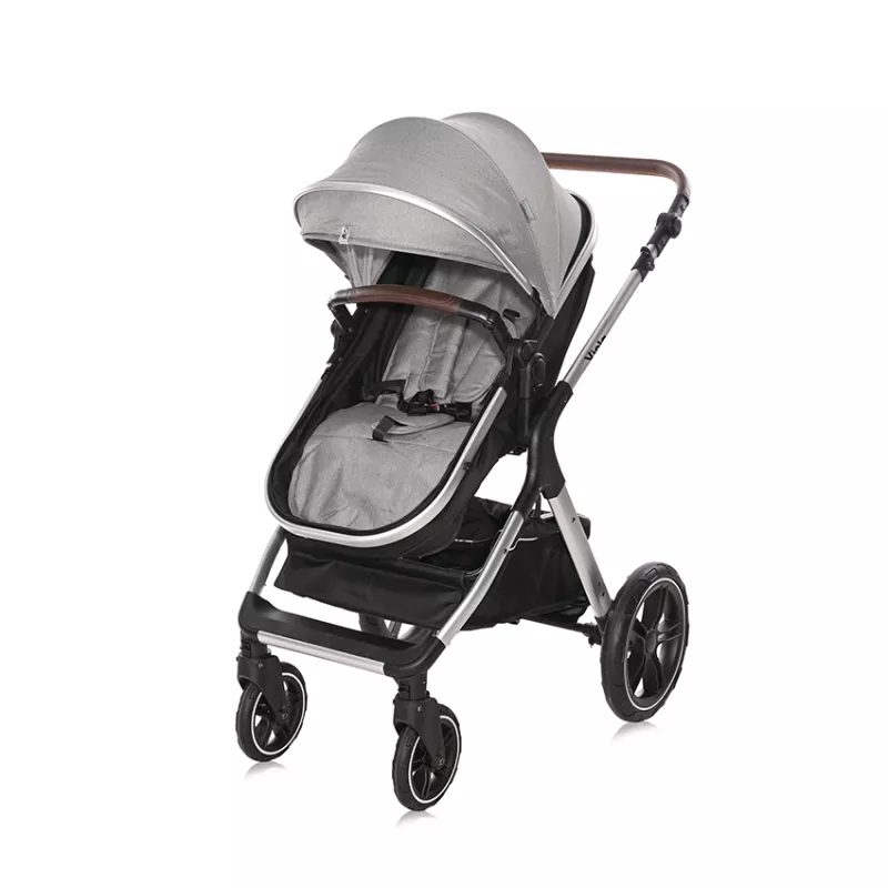 Carucior Set Viola, cos auto inclus, set adaptori inclus, pana la 22 kg, Opaline Grey 6