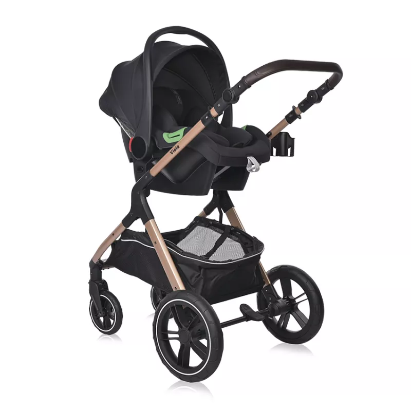 Carucior Set Viola, cos auto inclus, set adaptori inclus, pana la 22 kg, Pearl Beige 10