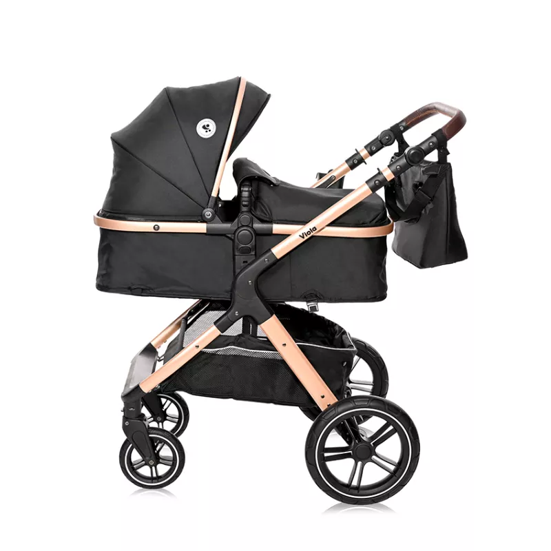 Carucior Set Viola, cos auto inclus, set adaptori inclus, pana la 22 kg, Black Diamonds 4