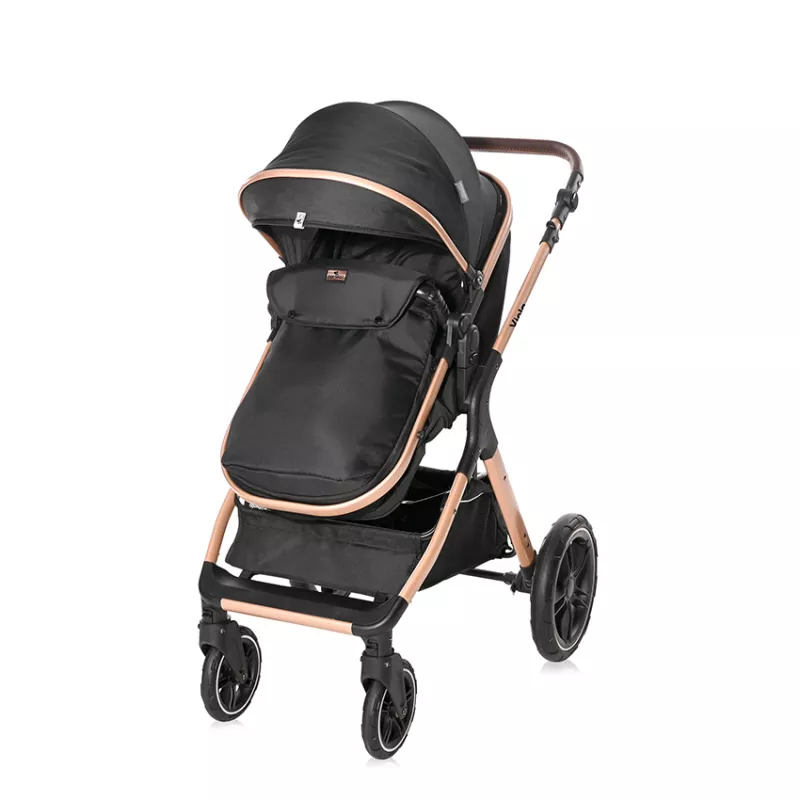Carucior Set Viola, cos auto inclus, set adaptori inclus, pana la 22 kg, Black Diamonds 6