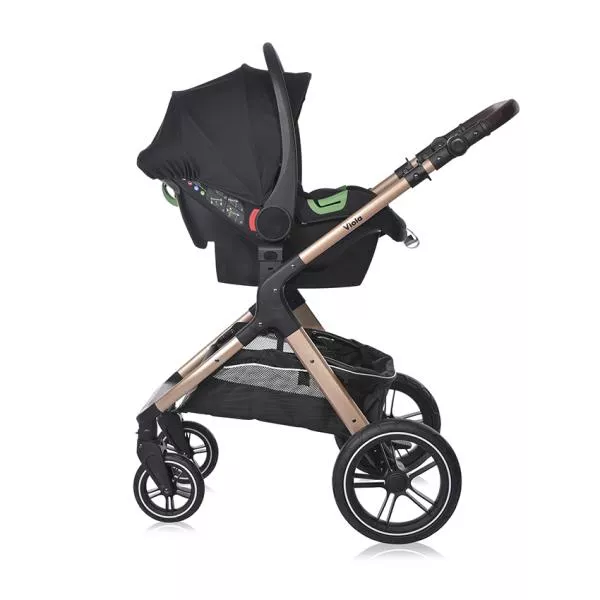 Carucior Set Viola, cos auto inclus, set adaptori inclus, pana la 22 kg, Pearl Beige 11