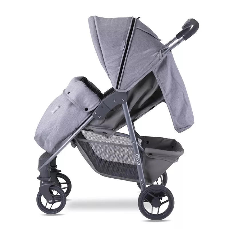 Carucior sport Olivia Basic, cu husa de picioare, pliere tip carte, Cool Gri 4