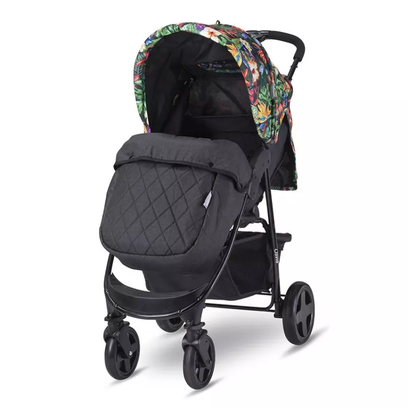Carucior sport Olivia Basic, cu husa de picioare, pliere tip carte, Flori Tropicale 2