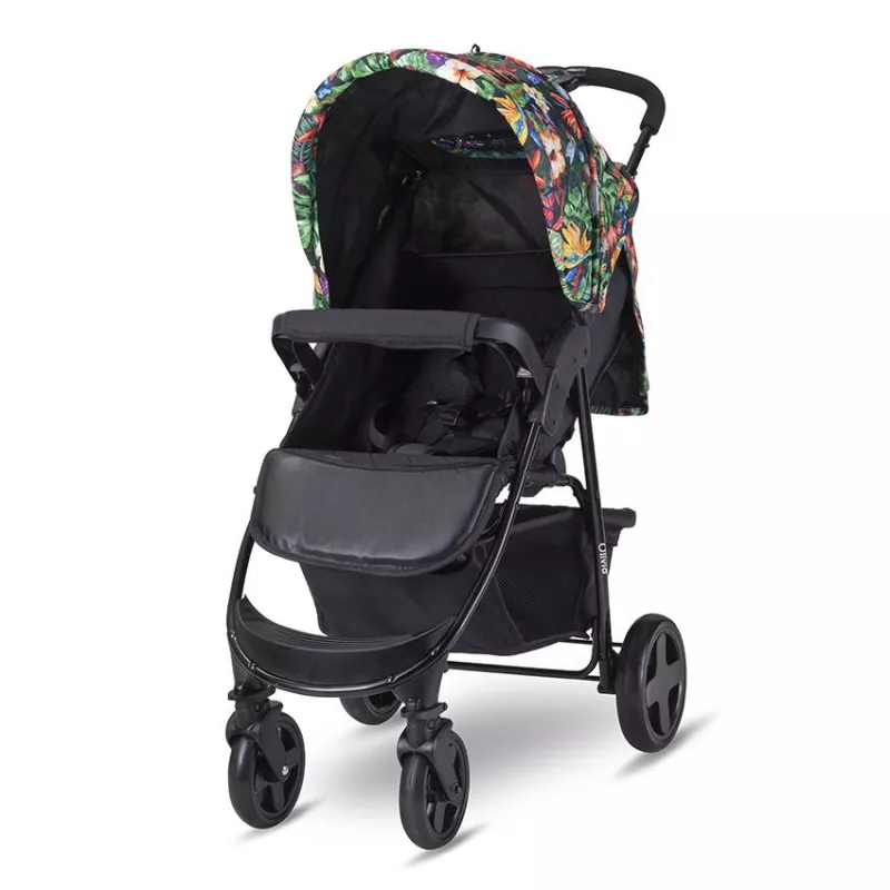 Carucior sport Olivia Basic, cu husa de picioare, pliere tip carte, Flori Tropicale 3