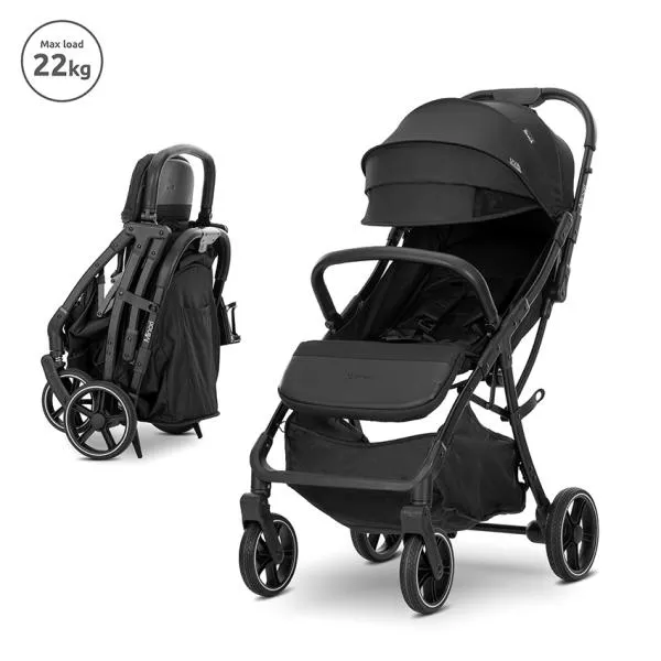 Carucior sport, Minori, sistem de pliere cu o singura mana, spatar reglabil cu mecanism, husa textila UV 50+, Black 1