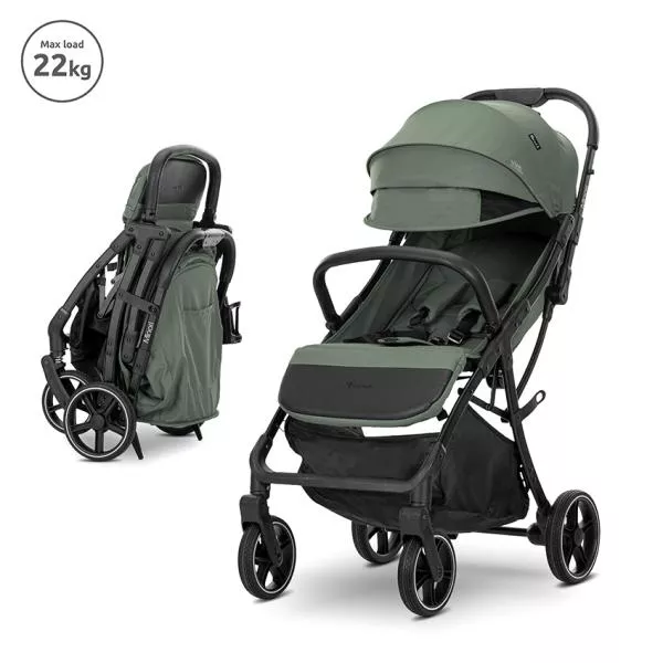 Carucior sport, Minori, sistem de pliere cu o singura mana, spatar reglabil cu mecanism, husa textila UV 50+, Green 1