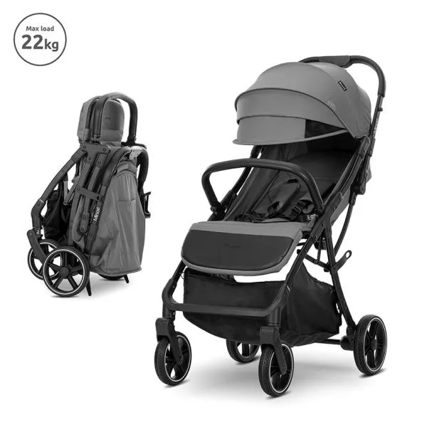 Carucior sport, Minori, sistem de pliere cu o singura mana, spatar reglabil cu mecanism, husa textila UV 50+, Grey 1