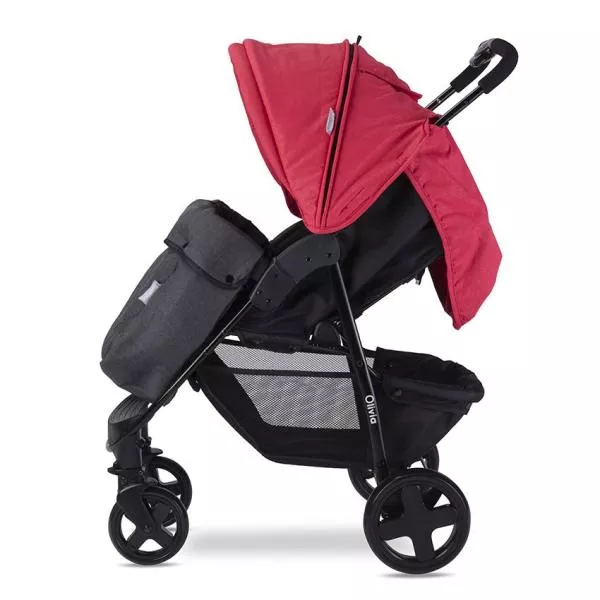 Carucior sport Olivia Basic, cu husa de picioare, pliere tip carte, Mars Rosu 4