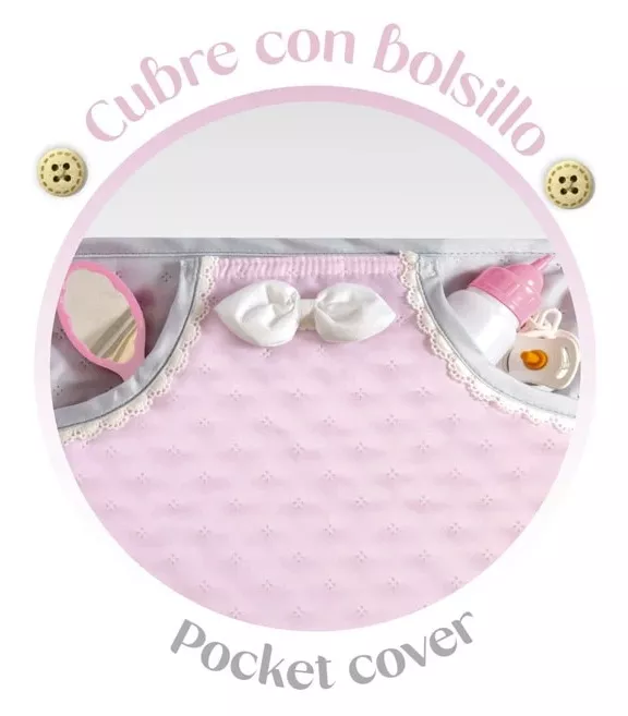 Carucior tip landou pentru papusi, stil vintage, cu accesorii complete si maner reglabil, colectia Sophie, Roz 4