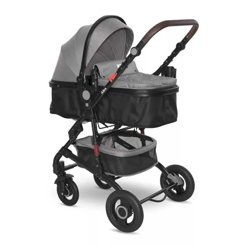 Carucior Alba Premium, landou transformabil, adaptori scoica, de la 0 luni pana la 3 ani, maxim 15 kg, Opaline Grey 2