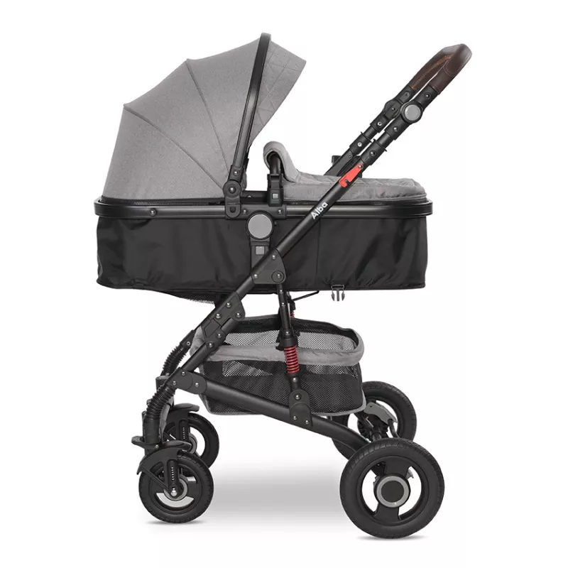 Carucior Alba Premium, landou transformabil, adaptori scoica, de la 0 luni pana la 3 ani, maxim 15 kg, Opaline Grey 3