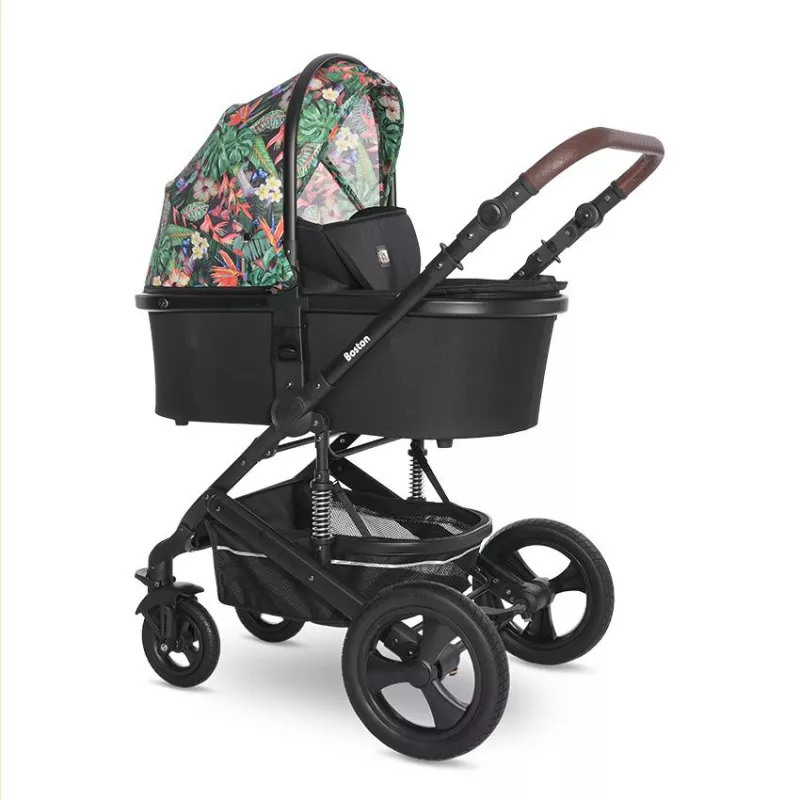 Carucior  Boston, de la 0 luni pana la 4 ani, maxim 22 kg, landou separat,  cadru din aluminiu, cos auto optional, Tropical Flowers 2