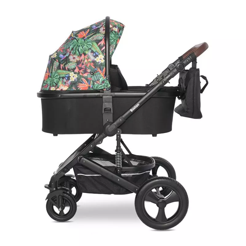Carucior  Boston, de la 0 luni pana la 4 ani, maxim 22 kg, landou separat,  cadru din aluminiu, cos auto optional, Tropical Flowers 4