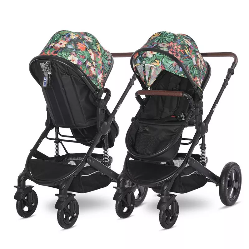 Carucior  Boston, de la 0 luni pana la 4 ani, maxim 22 kg, landou separat,  cadru din aluminiu, cos auto optional, Tropical Flowers 8