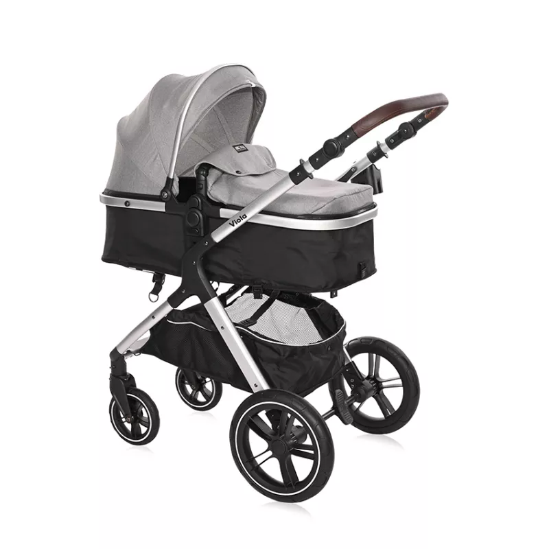 Carucior transformabil Viola, cu adaptori cos auto, pana la 22 kg, Opaline Grey 2