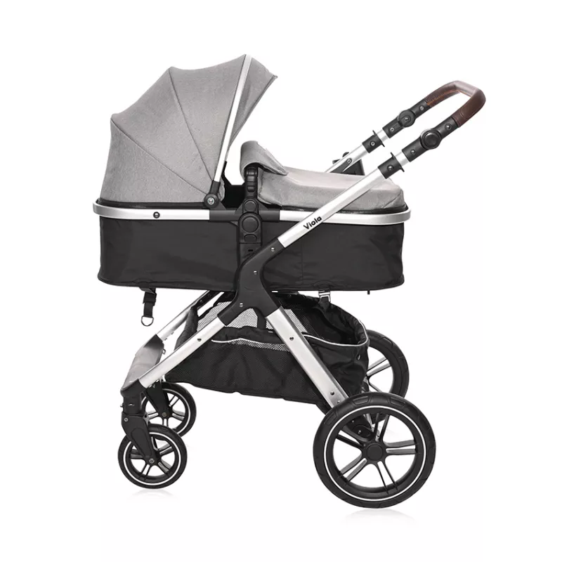 Carucior transformabil Viola, cu adaptori cos auto, pana la 22 kg, Opaline Grey 3