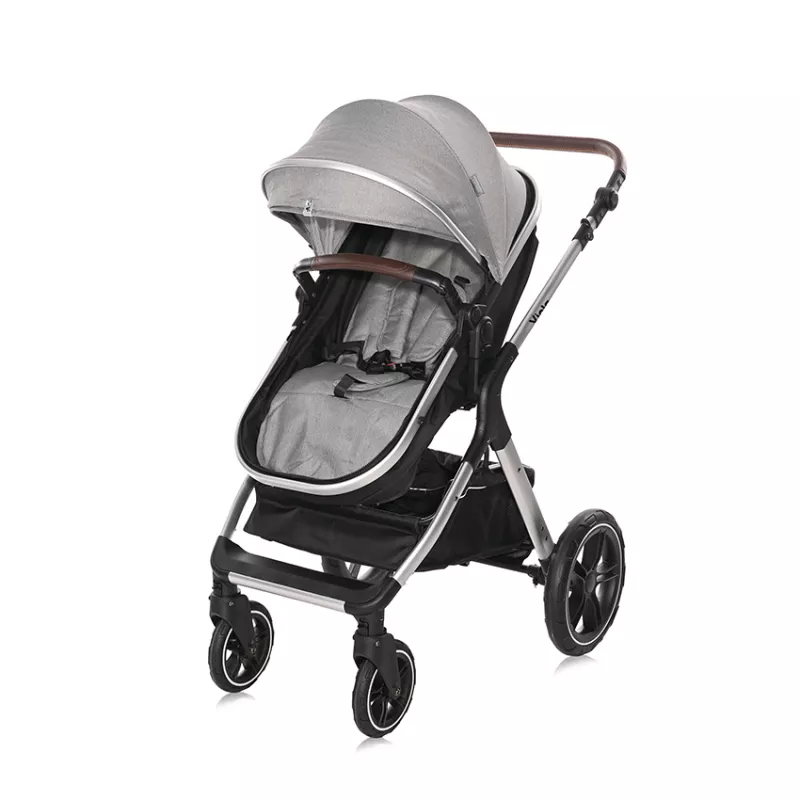 Carucior transformabil Viola, cu adaptori cos auto, pana la 22 kg, Opaline Grey 6