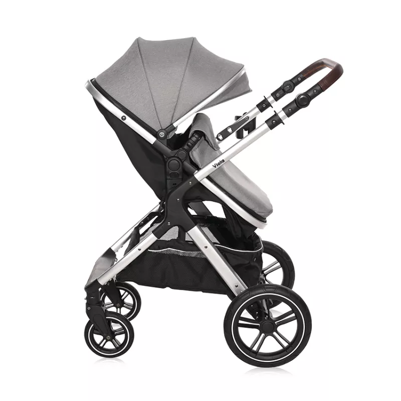 Carucior transformabil Viola, cu adaptori cos auto, pana la 22 kg, Opaline Grey 8