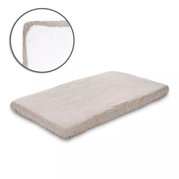 Cearceaf cu elastic pentru patut, 98 x 65 cm, 100% bumbac ranforce, Beige Sky 1