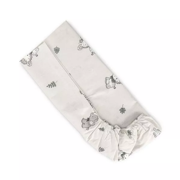 Cearceaf cu elastic pentru patut, 98 x 65 cm, 100% bumbac ranforce, Beige Jungle 2