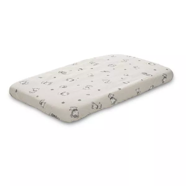 Cearceaf cu elastic pentru patut, 98 x 65 cm, 100% bumbac ranforce, Beige Jungle 3