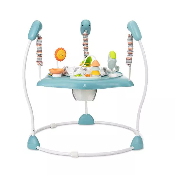 Centru de joaca 2in1 pentru bebelusi, Hoppi, Jumper, scaun rotativ 360 grade, inaltime reglabila in 3 trepte, jucarii interactive, muzica si lumini, 6 luni+, Blue 1
