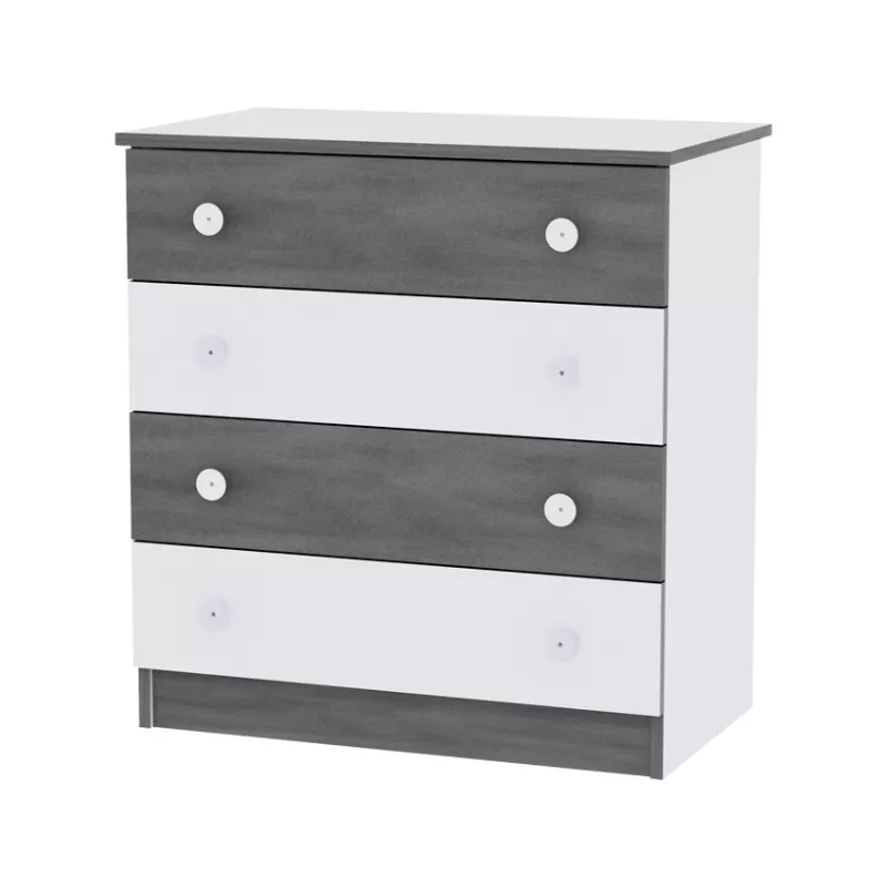 Comoda lemn, 81x50x86 cm, 4 sertare, White Vintage Grey 1