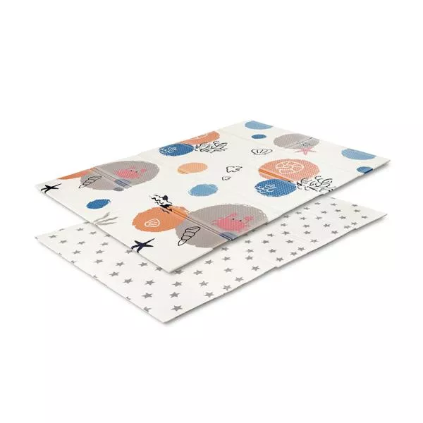 Covoras de joaca termic pentru copii, din spuma XPE, design cu doua fete, pliabil, 120 x 180 cm, Ocean & Stars Covoras de joaca termic pentru copii, din spuma XPE, design cu doua fete, pliabil, 120 x 180 cm, Ocean & Stars 1