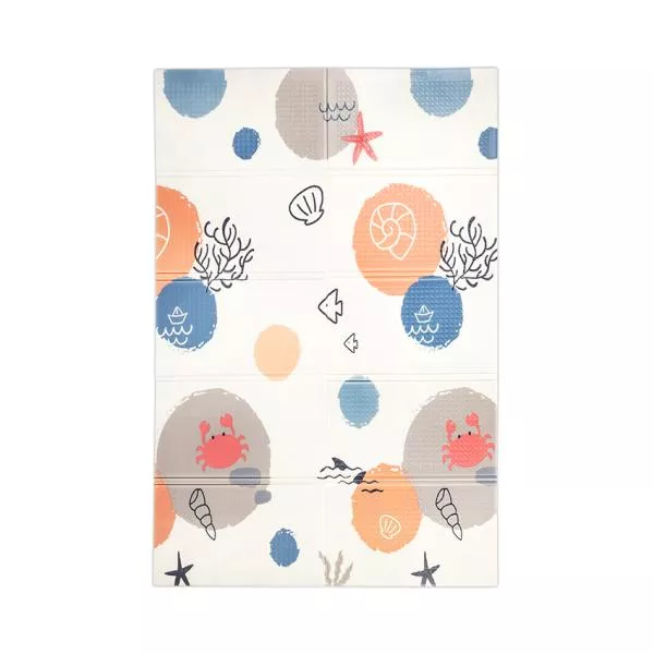 Covoras de joaca termic pentru copii, din spuma XPE, design cu doua fete, pliabil, 120 x 180 cm, Ocean & Stars Covoras de joaca termic pentru copii, din spuma XPE, design cu doua fete, pliabil, 120 x 180 cm, Ocean & Stars 2
