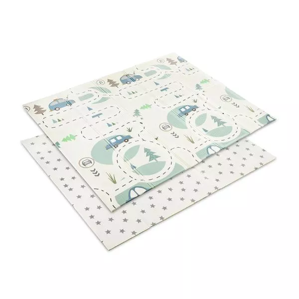 Covoras de joaca termic pentru copii, din spuma XPE, design cu doua fete, pliabil, 180 x 200 cm, Funny City & Stars Covoras de joaca termic pentru copii, din spuma XPE, design cu doua fete, pliabil, 180 x 200 cm, Funny City & Stars 1