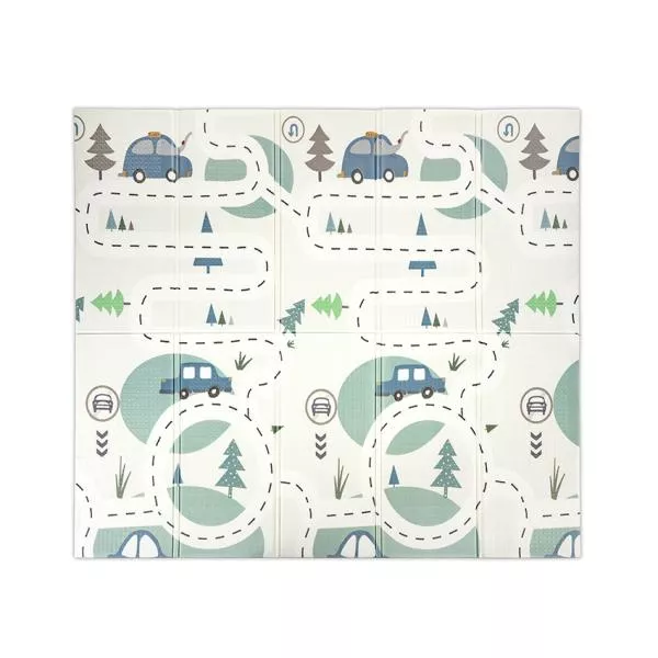 Covoras de joaca termic pentru copii, din spuma XPE, design cu doua fete, pliabil, 180 x 200 cm, Funny City & Stars Covoras de joaca termic pentru copii, din spuma XPE, design cu doua fete, pliabil, 180 x 200 cm, Funny City & Stars 2