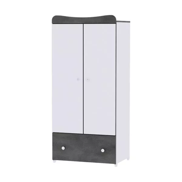 Dulap garderoba Exclusive, 80x57x178 cm, 2 usi, White & Vintage Gray 1