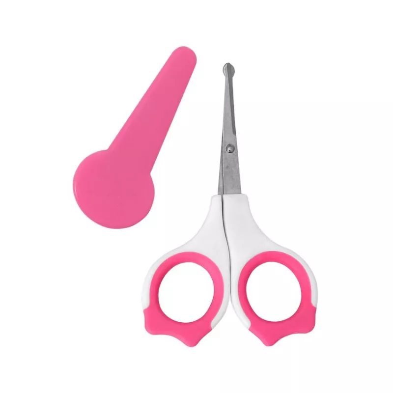 Forfecuta de unghii pentru bebelusi, cu suport de protectie, 0 luni+, Pink 1