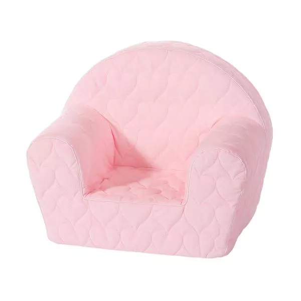 Fotoliu pentru copii, Knorr Toys, matlasat, umplutura din spuma moale, husa bumbac 100% detasabila si lavabila, 51 x 34 x 42 cm, 9 Luni+, Cosy Heart Rose 1