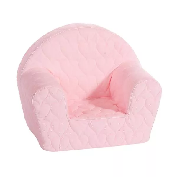 Fotoliu pentru copii, Knorr Toys, matlasat, umplutura din spuma moale, husa bumbac 100% detasabila si lavabila, 51 x 34 x 42 cm, 9 Luni+, Cosy Heart Rose 2