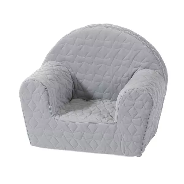 Fotoliu pentru copii, Knorr Toys, matlasat, umplutura din spuma moale, husa bumbac 100% detasabila si lavabila, 51 x 34 x 42 cm, 9 Luni+, Cosy Geo Grey 1