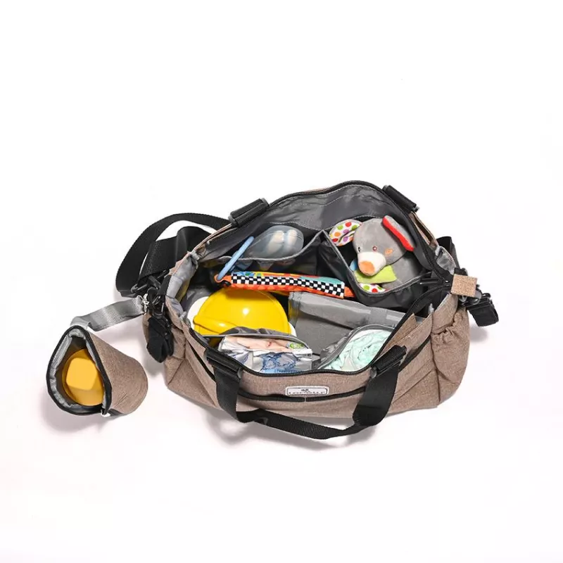 Geanta accesorii bebelusi, Maya, compartimentata, Beige 2