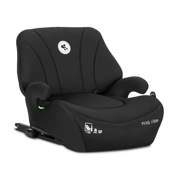 Inaltator auto pentru copii, Pyxis, i-Size, Isofix, tip booster cu spatar detasabil, 6-12 ani, 125-150 cm, Black 2