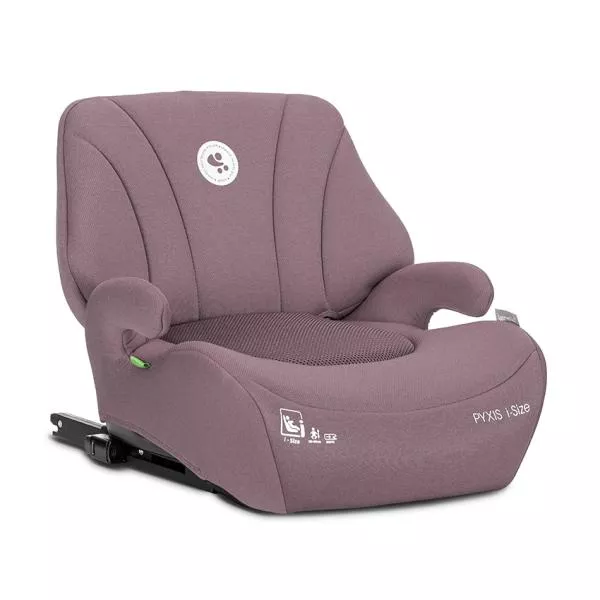 Inaltator auto pentru copii, Pyxis, i-Size, Isofix, tip booster cu spatar detasabil, 6-12 ani, 125-150 cm, Pink 2