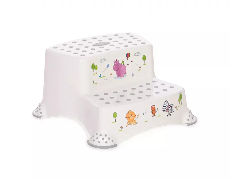 Inaltator dublu pentru baie, antiderapant, Hippo White Grey 1