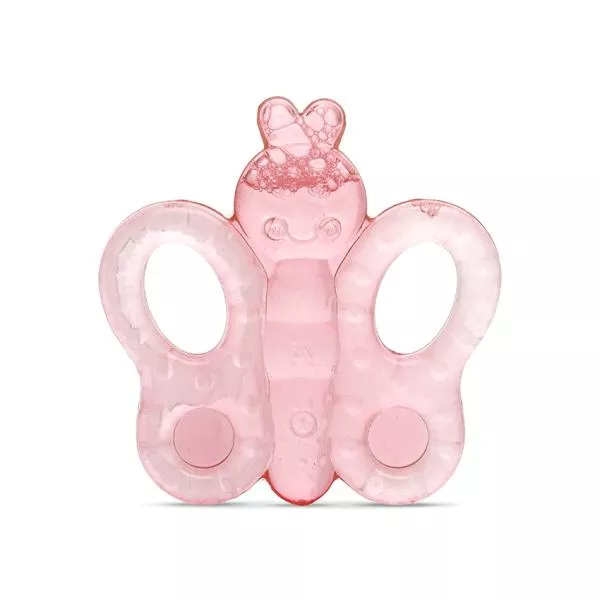 Jucarie de dentitie bebelusi, refrigeranta, 3 luni+, Butterfly, Shell Pink 1