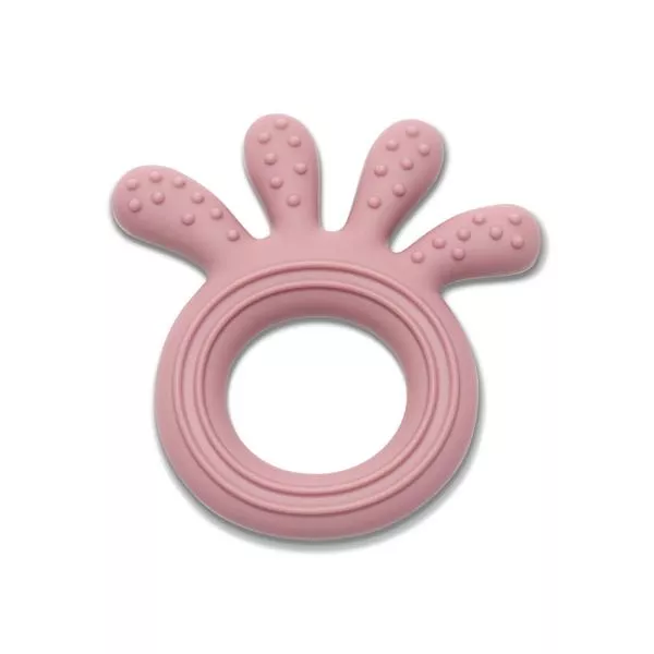 Jucarie de dentitie din silicon, 0 luni+, Octopus, Pink 1